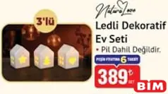 NATURALOVE LEDLİ DEKORATİF EV SETİ 3'LÜ fiyat ve kampanya bilgisi